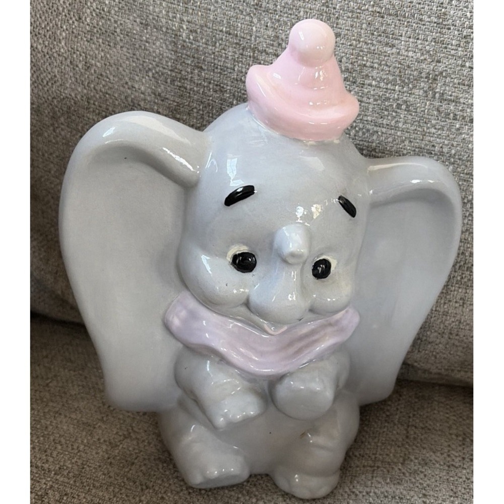 Rare Vintage Ceramic DUMBO The Flying Elephant Walt Disney Productions 9" PINK